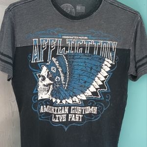 Affliction American Customs "Live Fast" T Shirt Men's Large